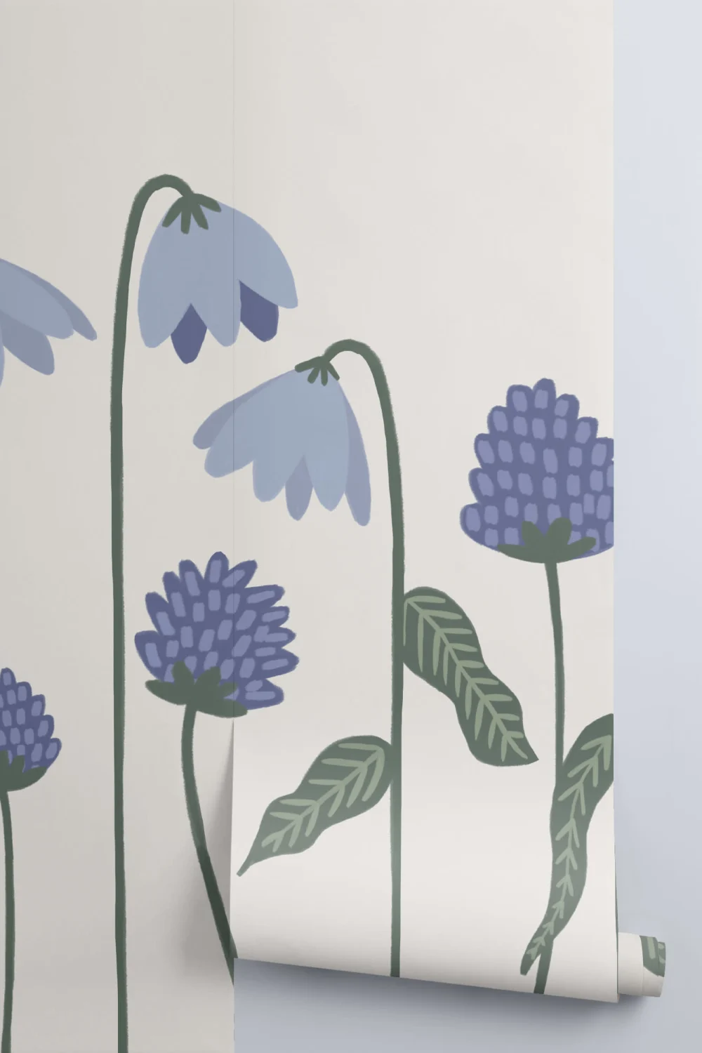 Mural de papel de parede floral Bluebells
