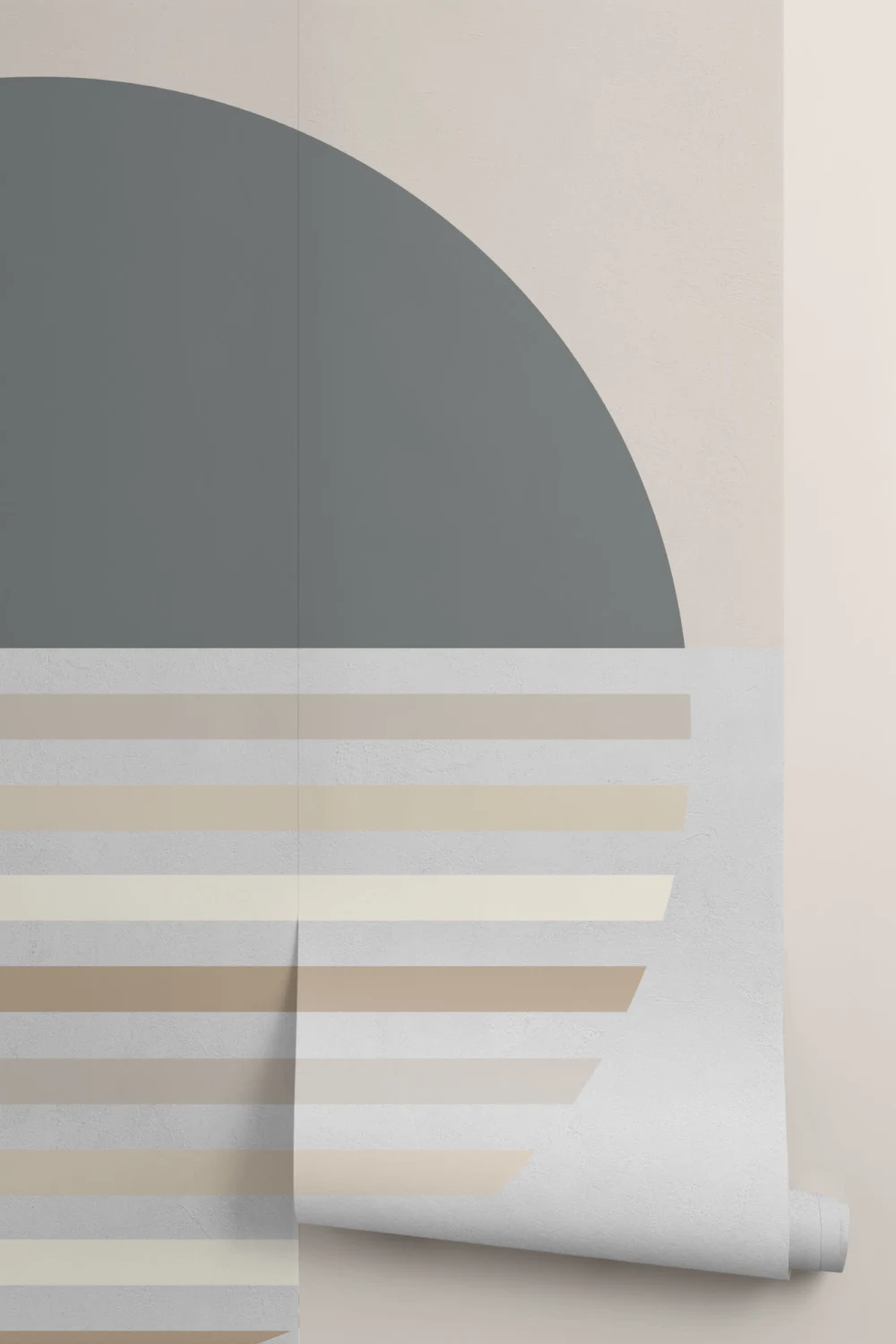 Neutral Abstract Circle Wallpaper Mural