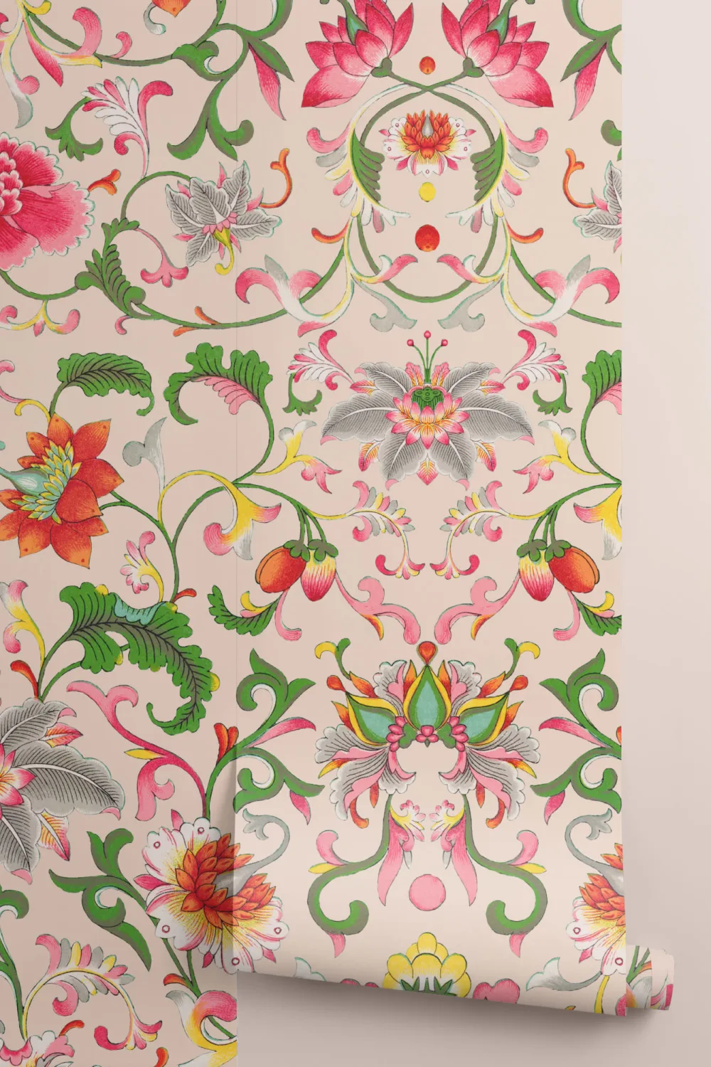 Owen Jones Chinese Ornaments Illustrations Beige Wall Mural