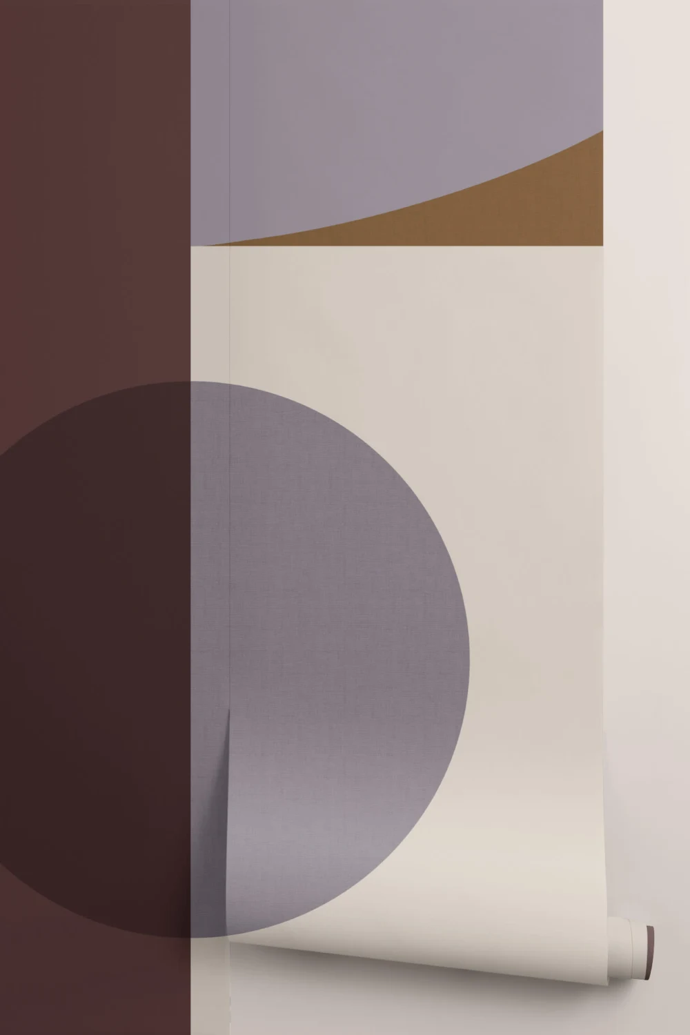 Vinröd geometrisk collage fototapet från mitten av århundradet