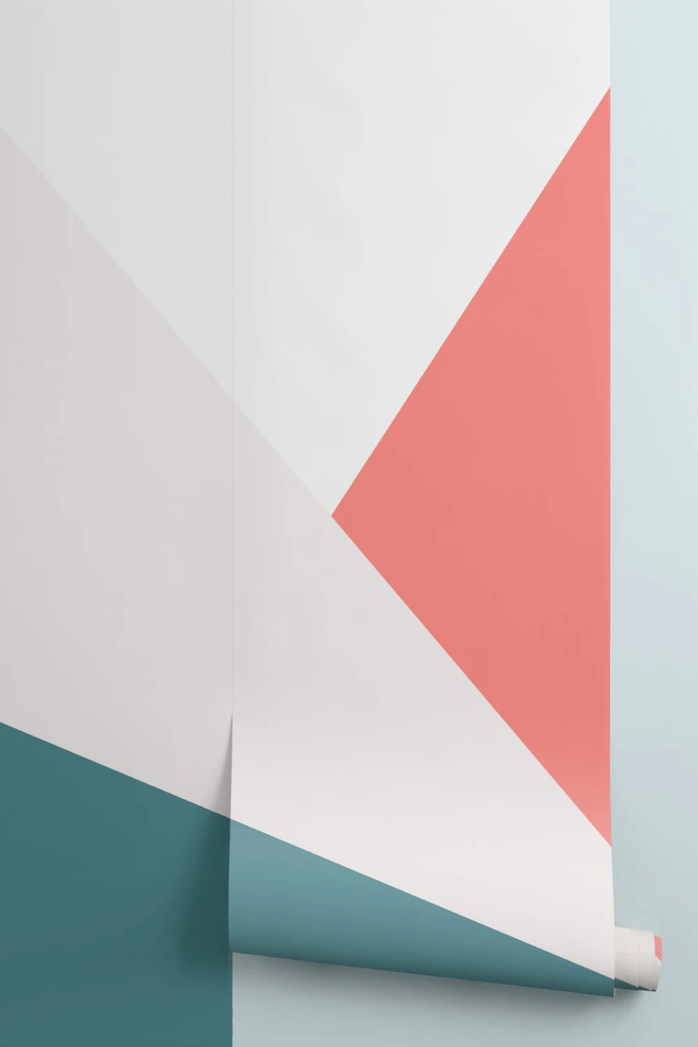Lyst overdimensioneret geometrisk tapetmaleri