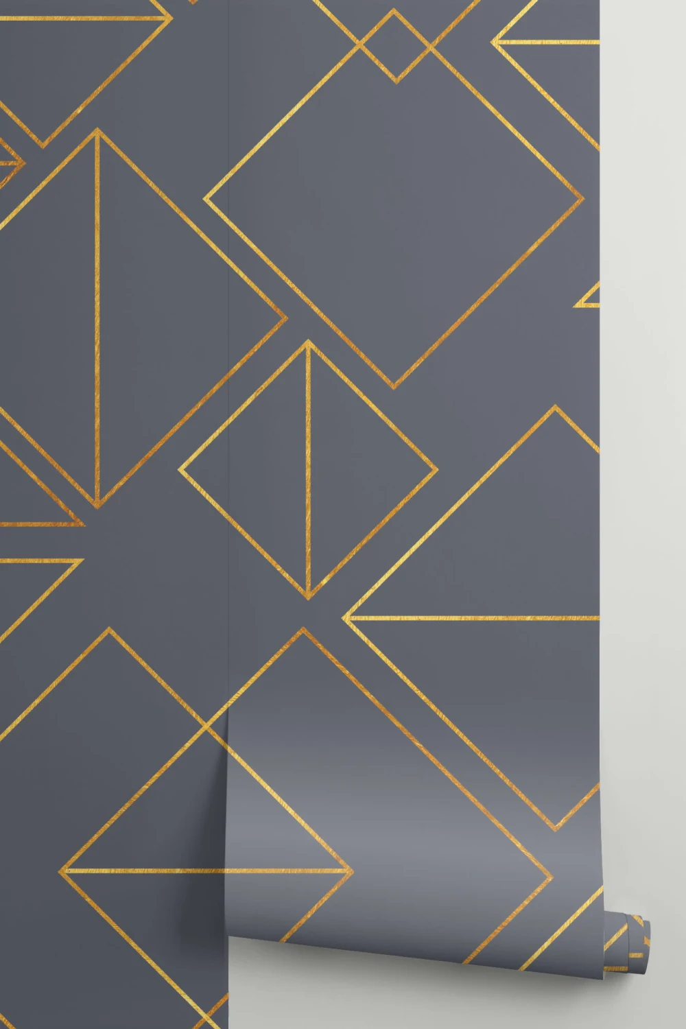 Classic Navy Triangles Wallpaper Mural