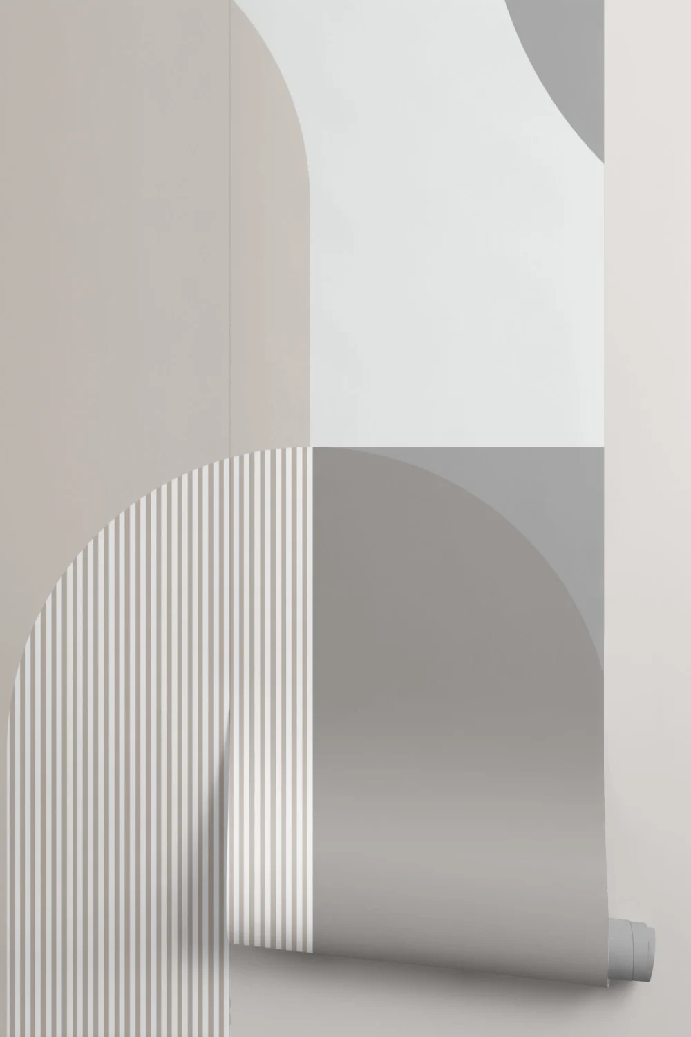 Nøytral Grå Scandi Geometrisk Fototapet