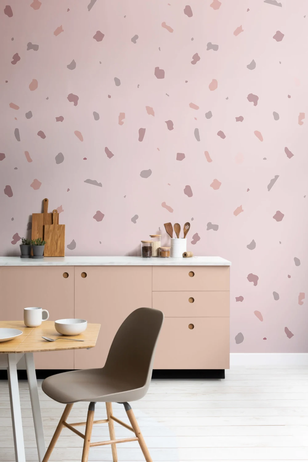 Dusky Pink Terrazzo Wallpaper Mural