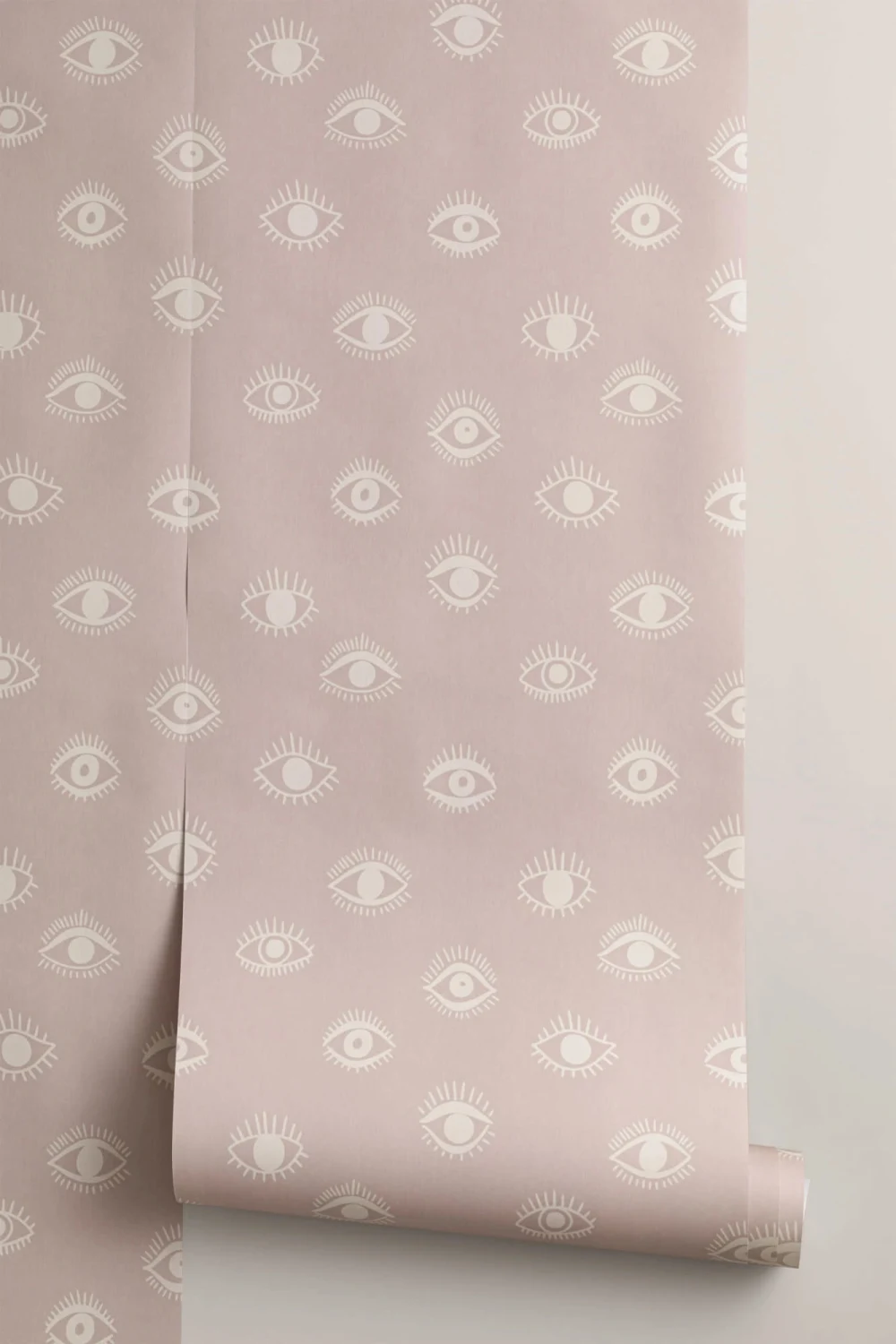 Papier Peint à Motif Répété Yeux Rose Style Boho