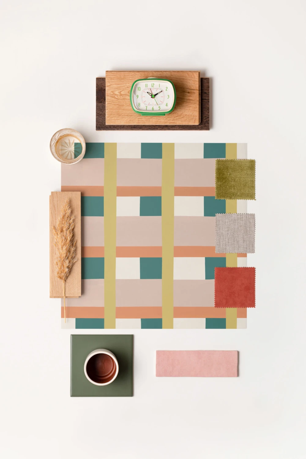 Colorful Abstract Checks Wallpaper