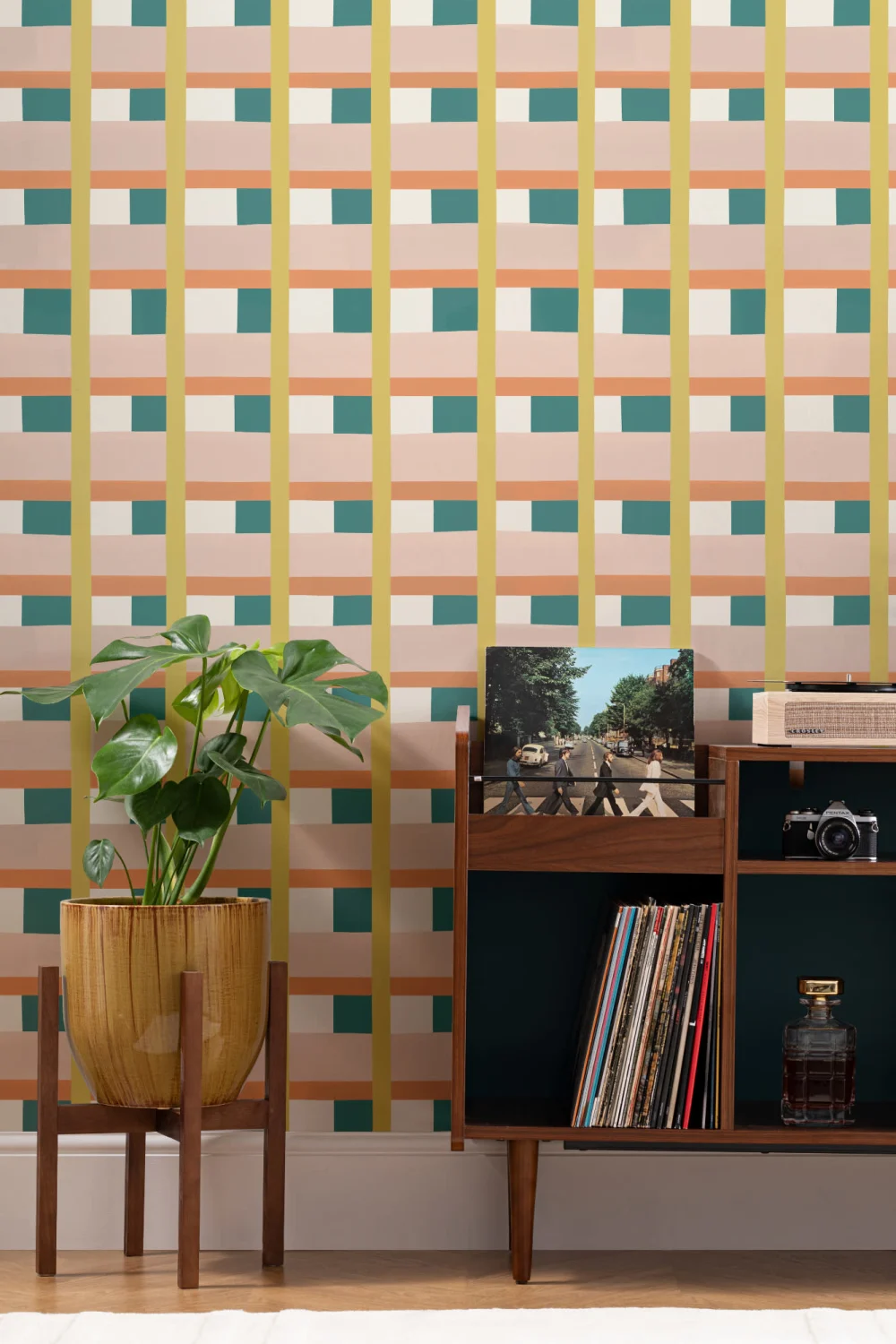 Colorful Abstract Checks Wallpaper