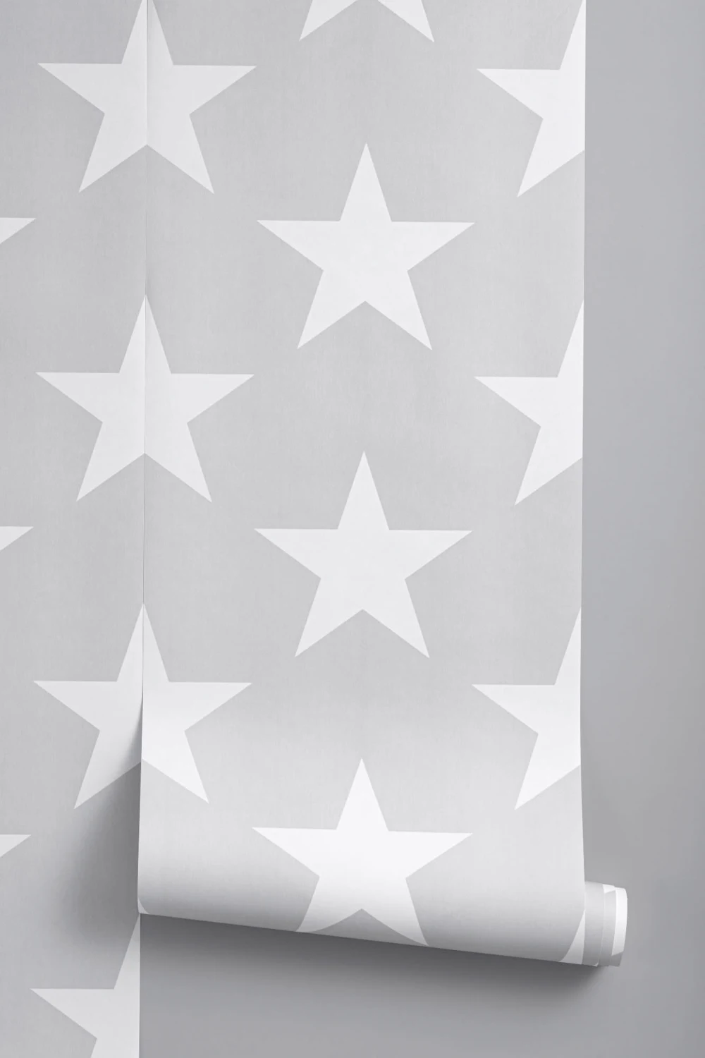Gray Large Star Repeat Pattern Wallpaper