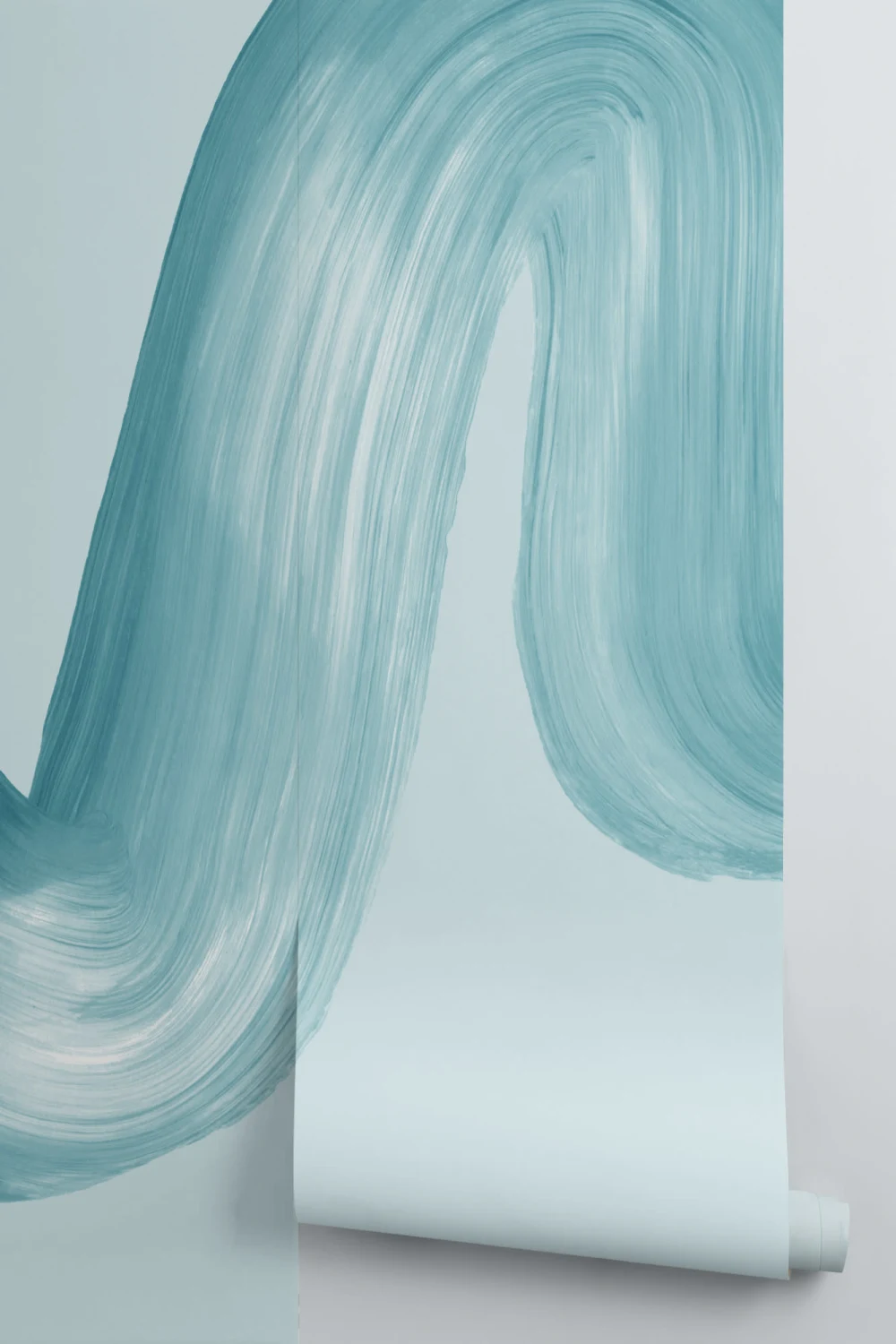 Blue Paint Brush Stroke Squiggle Wallpaper Mural