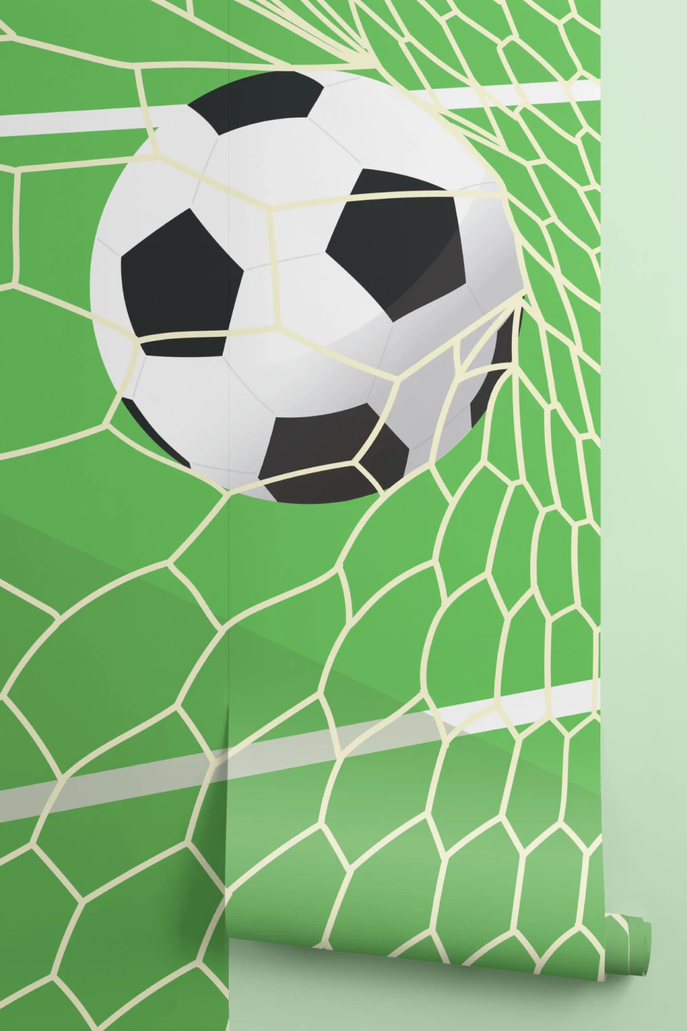 Verde Fotbal Net Wallpaper Mural