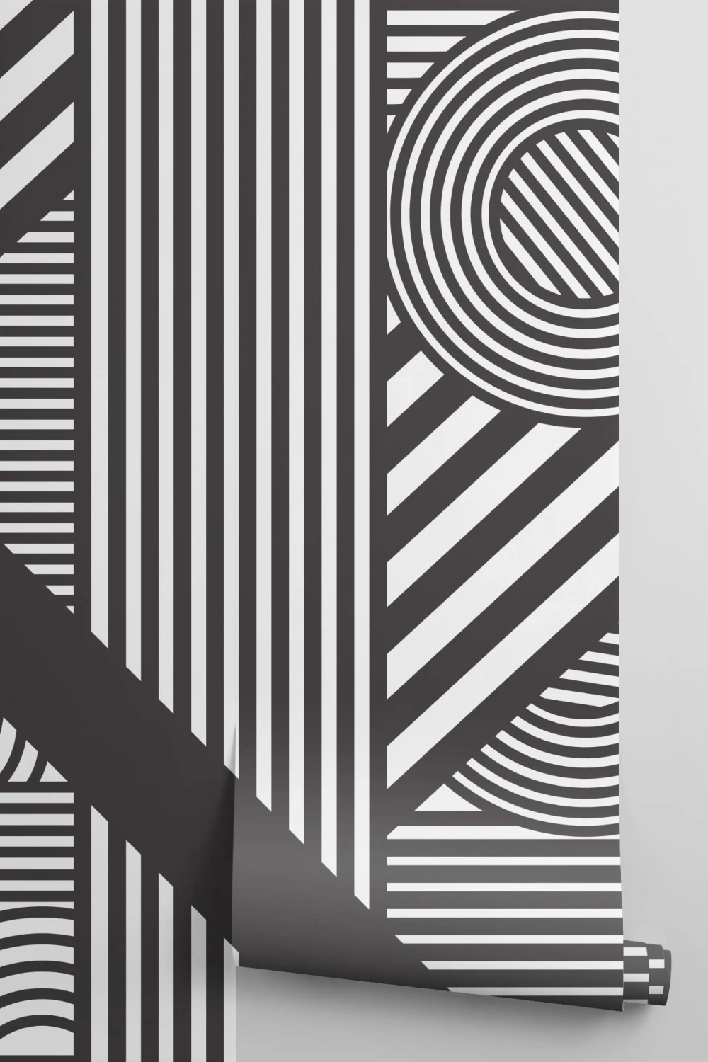 Oriz Geometric Black & White Wallpaper Mural