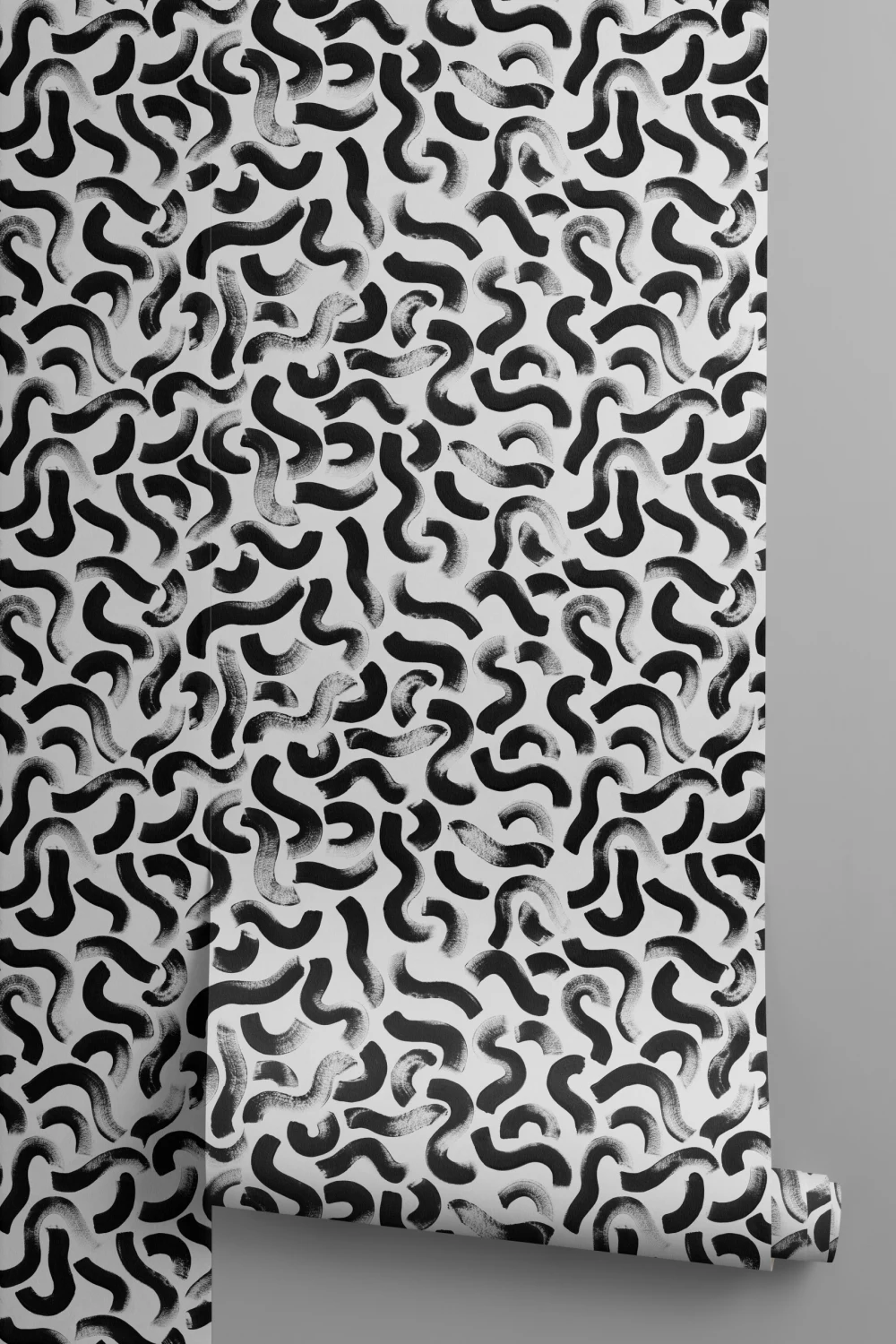 Abstrakti musta maalattu Squiggles tapetti