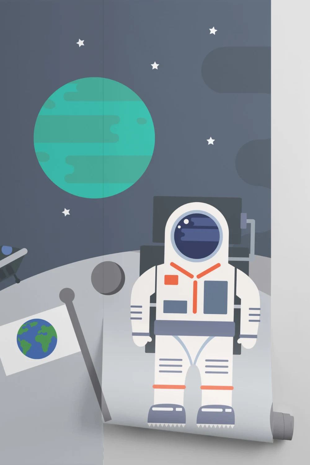 Retro Astronaut Wallpaper Mural