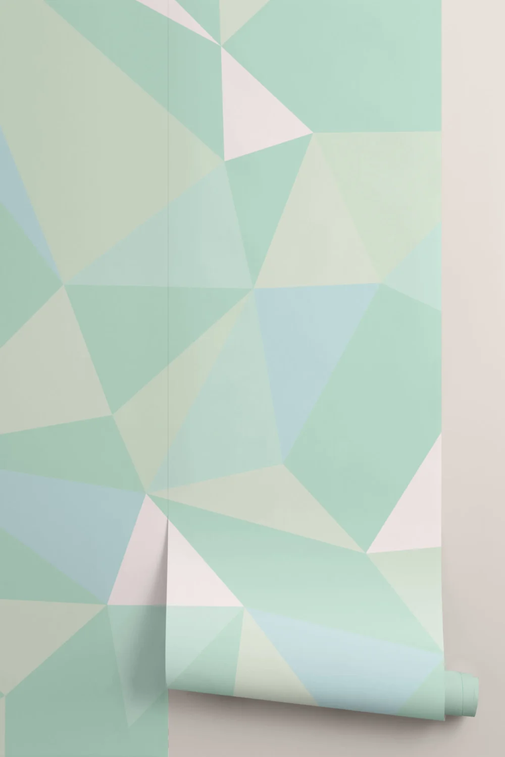 Mint Green Geometric Wallpaper Mural