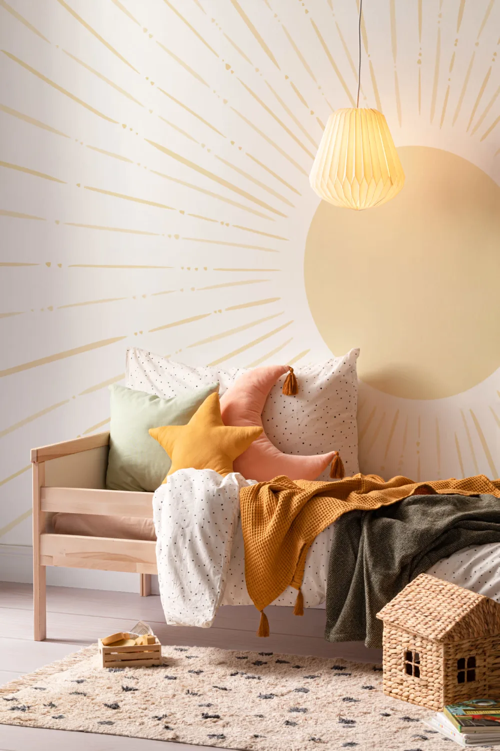 Kids Yellow Boho Sunshine Mural