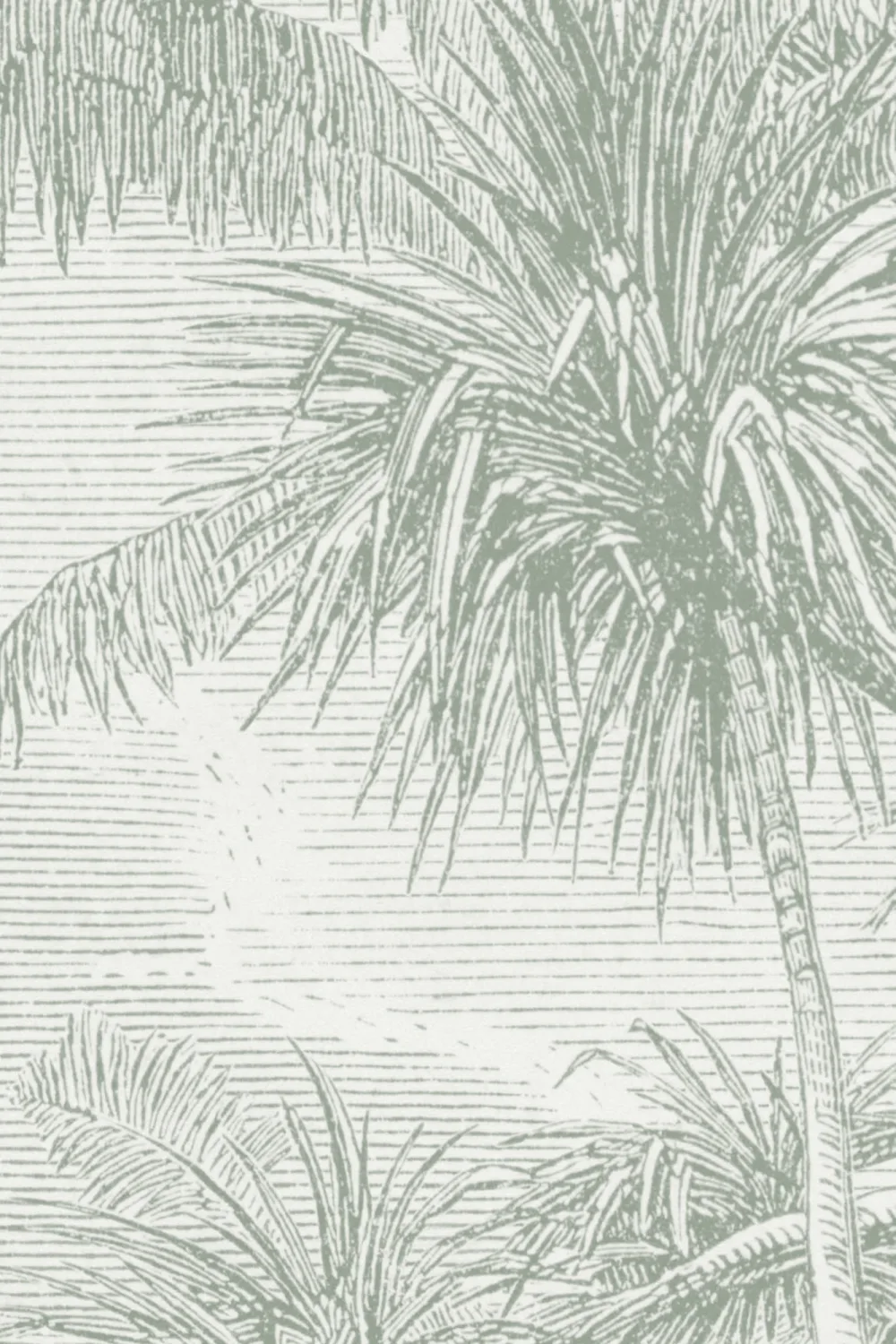 Sage Green Vintage Tropical Jungle Wallpaper Mural