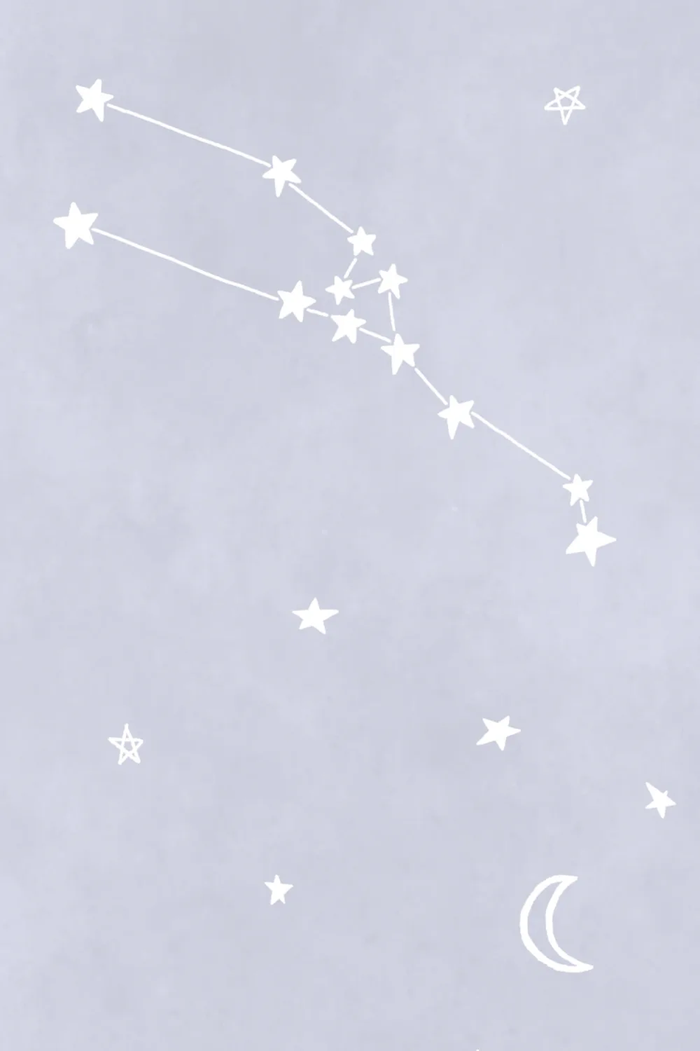 Lilac & White Zodiac Constellation Wallpaper Mural