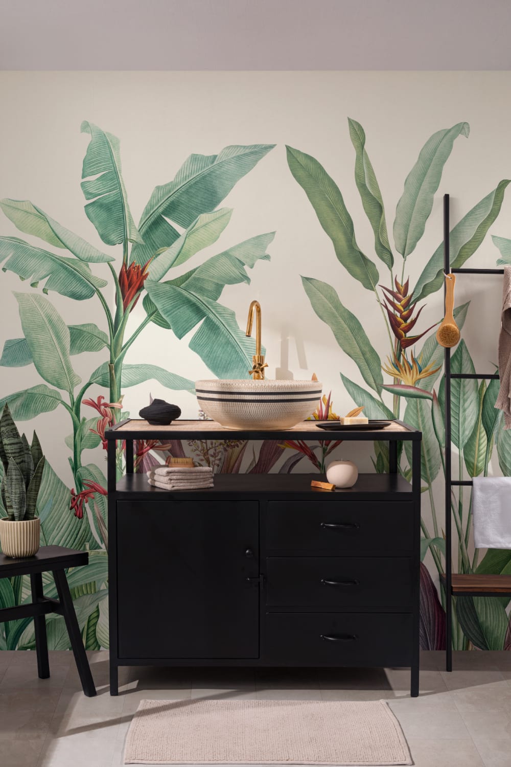 Groen Vintage Tropisch Minimalistisch Behang Muurschildering