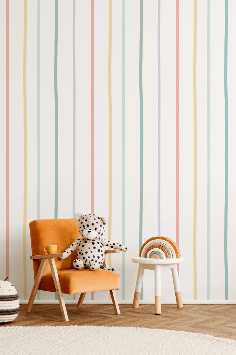 Pastel Rainbow Stripe Wallpaper