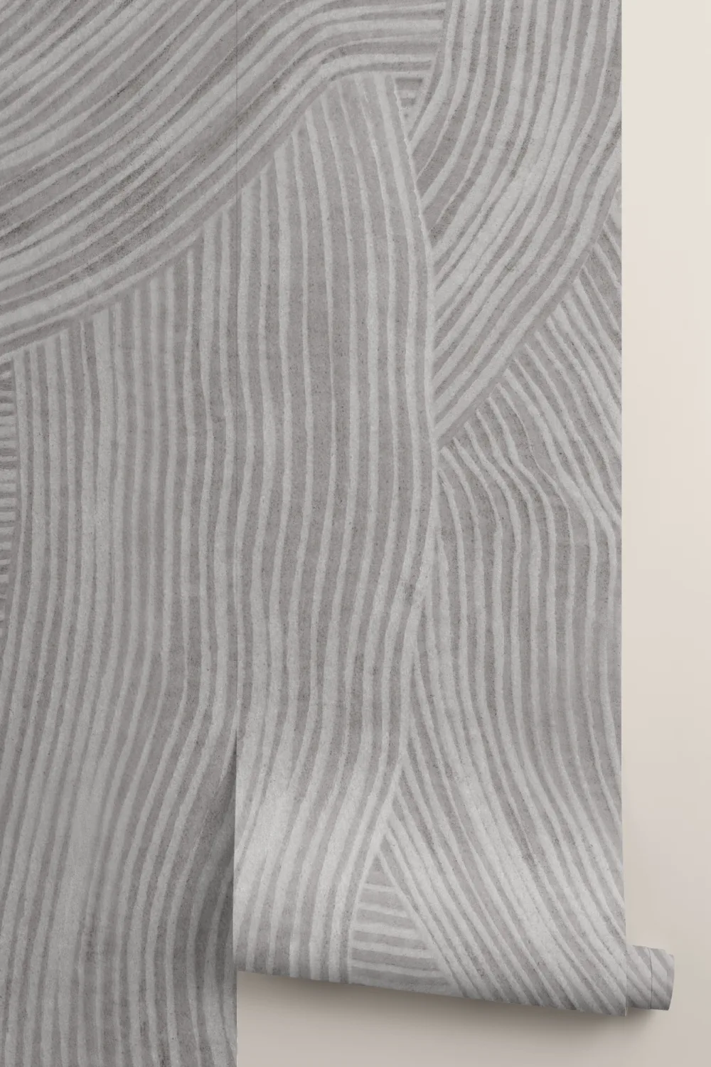 Papel pintado de formas curvas grises