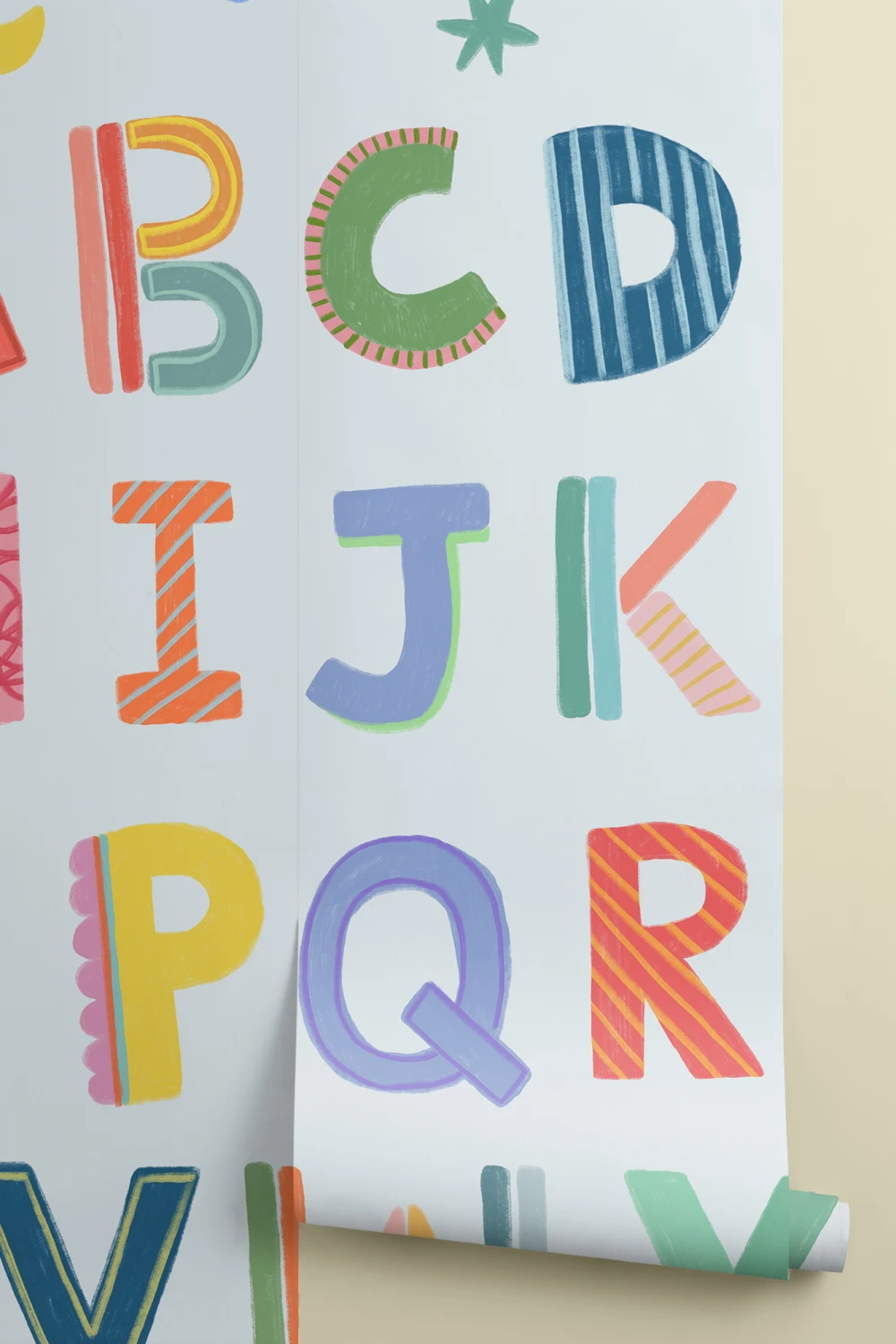 Blaue Kinder bunte Alphabet Fototapete