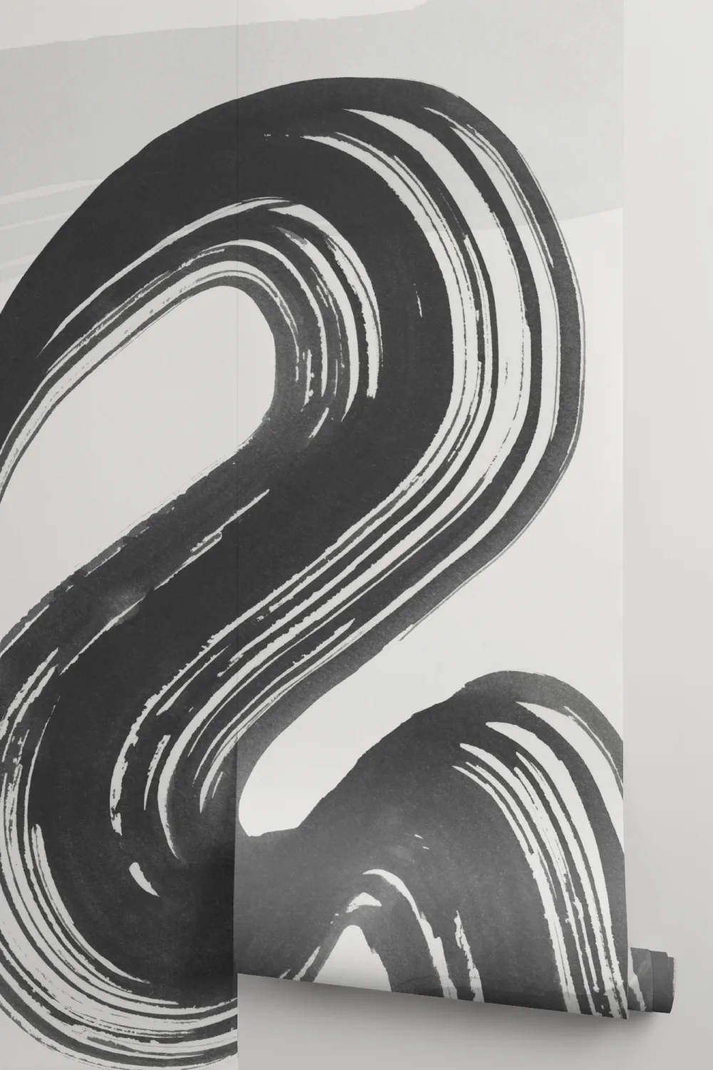 Schwarze abstrakte Swirl Pinselstriche Fototapete