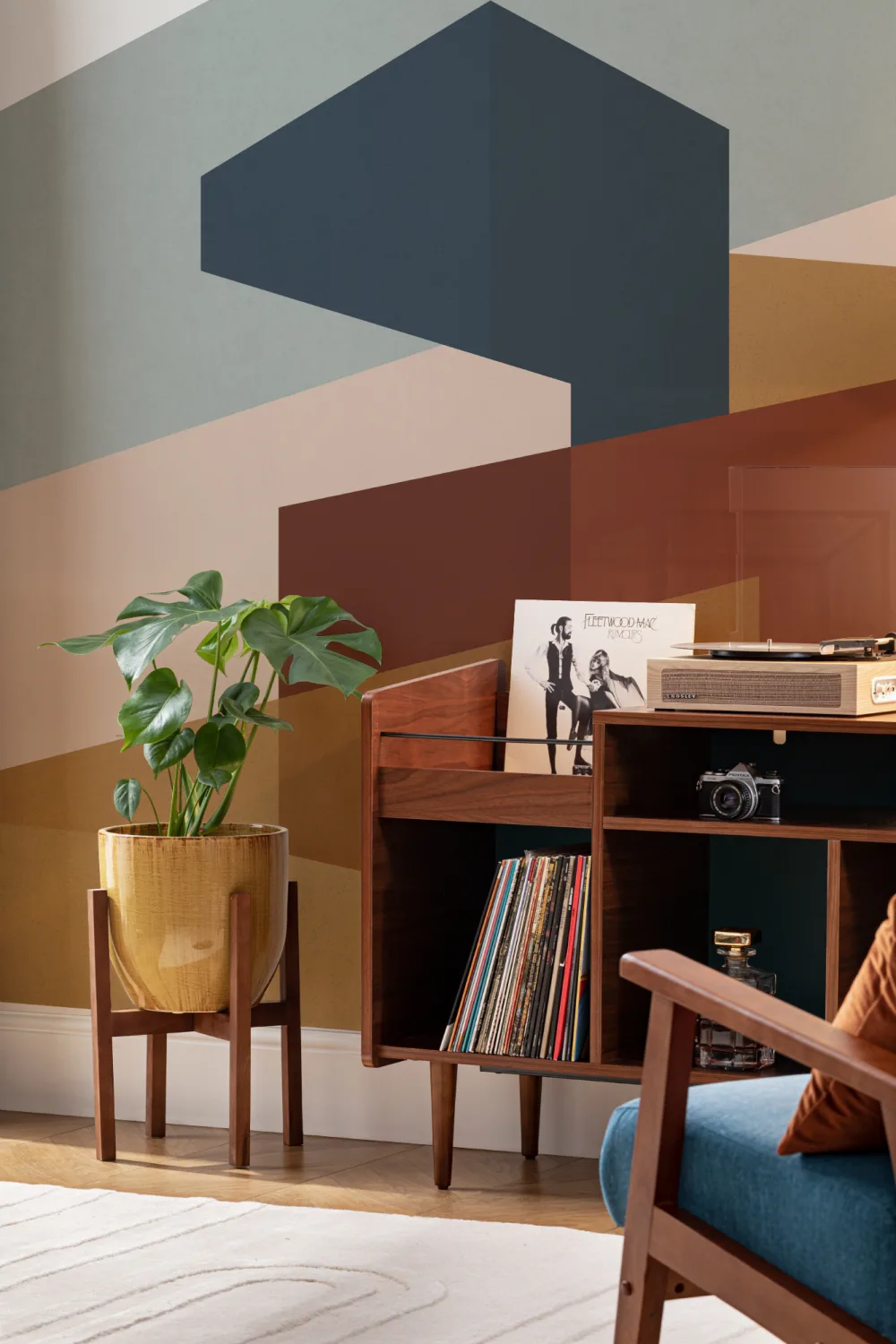 Modern Abstract Block Shapes Wallpaper Mural