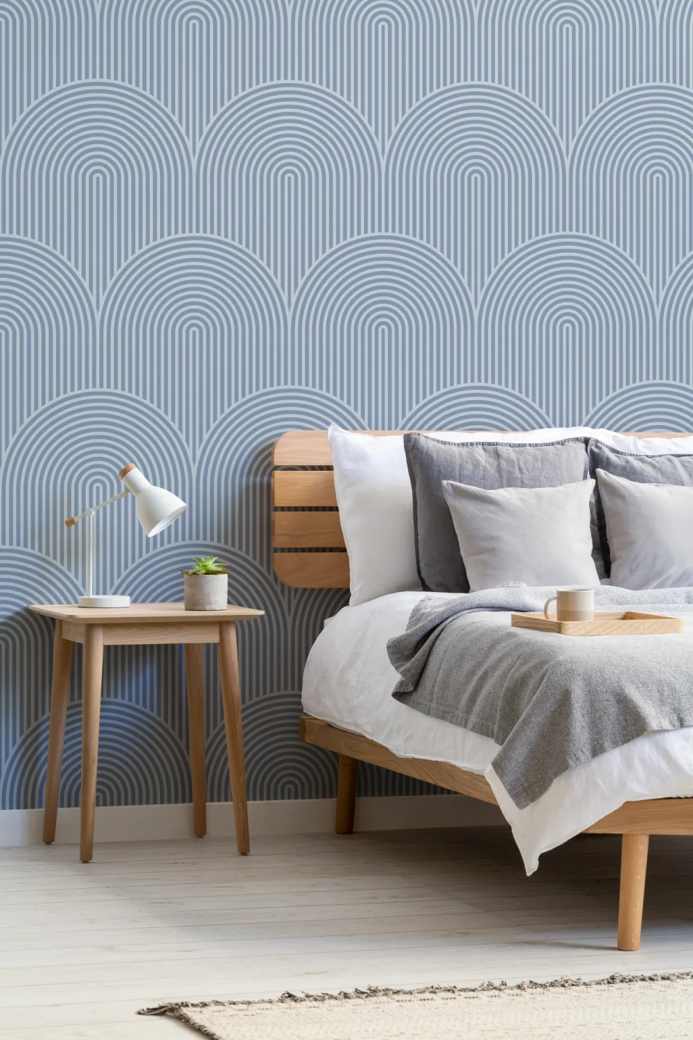 Blue Circuit Design Geometric Striped Repeat Pattern Wallpaper