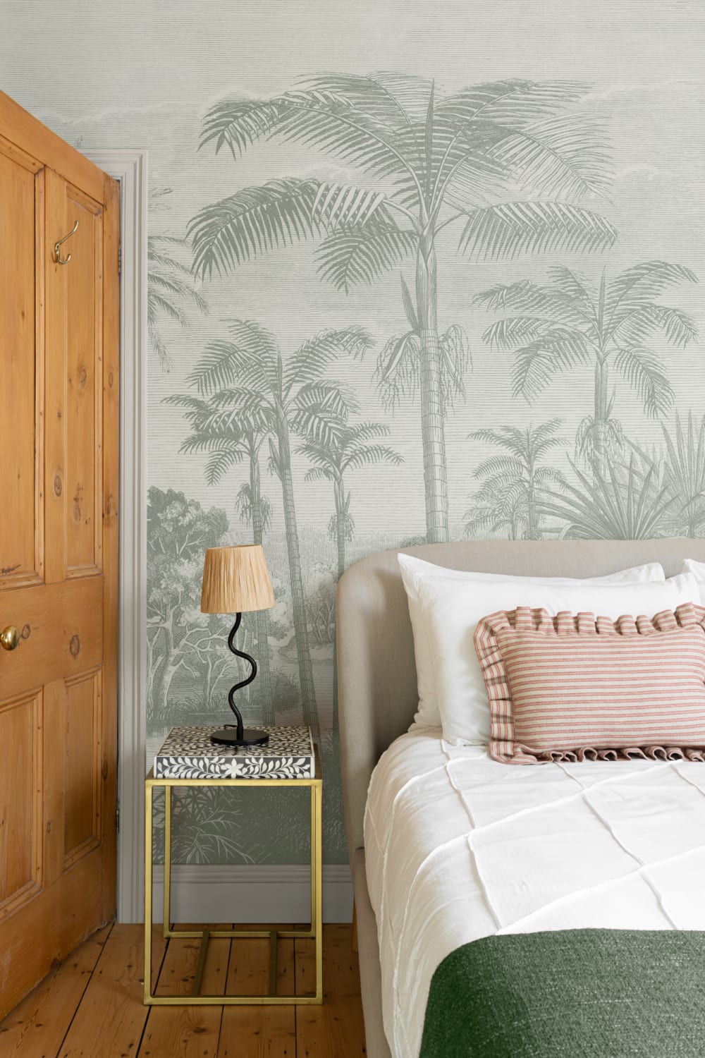 Sage Green Vintage Tropical Jungle Wallpaper Mural