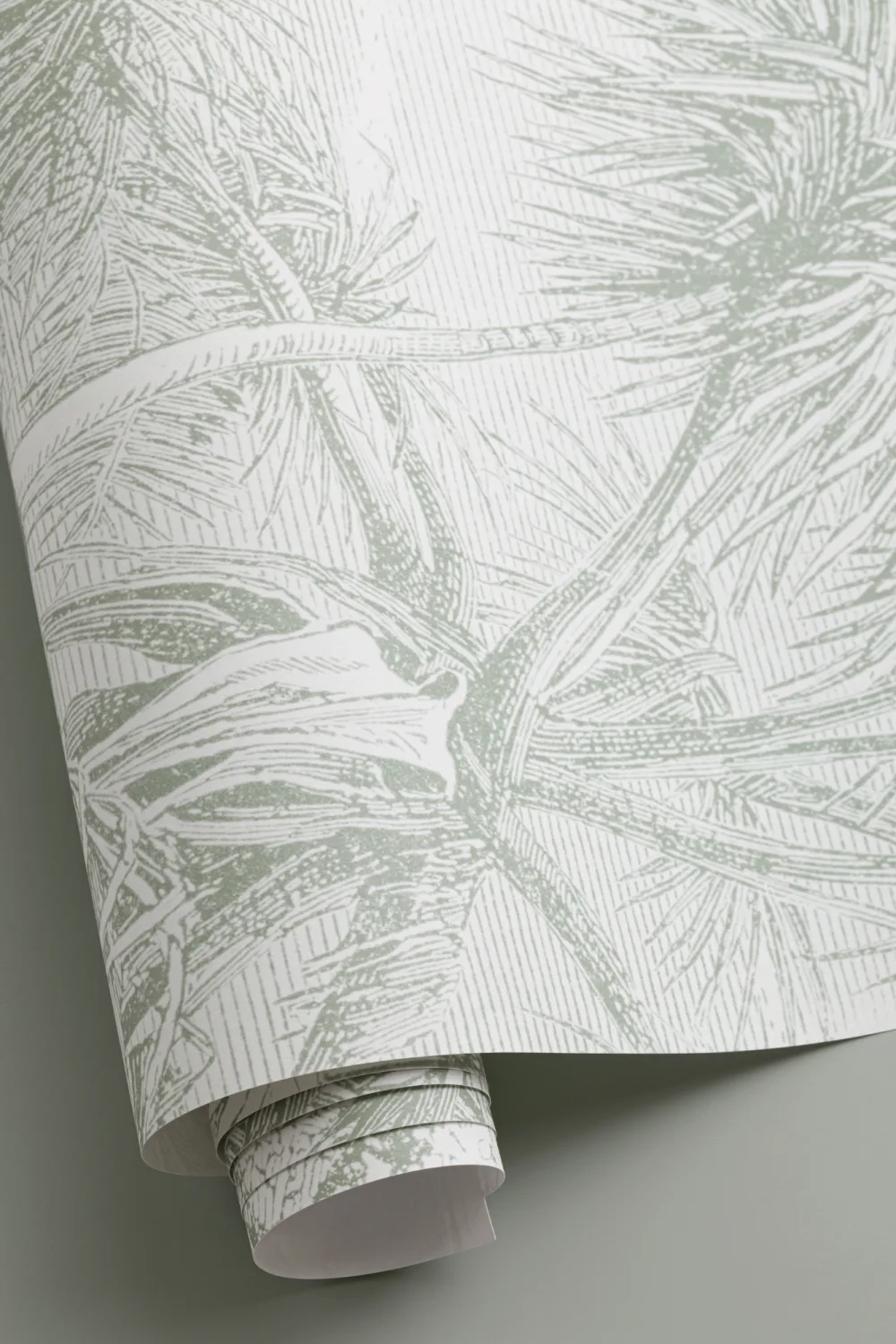 Sage Green Vintage Tropical Jungle Wallpaper Mural