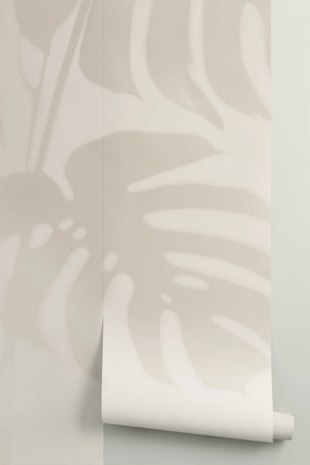 Neutrale Monstera Blatt Schatten Fototapete