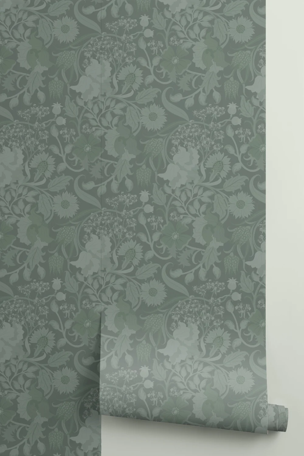 Emerald Heritage Thistle Floral Wallpaper