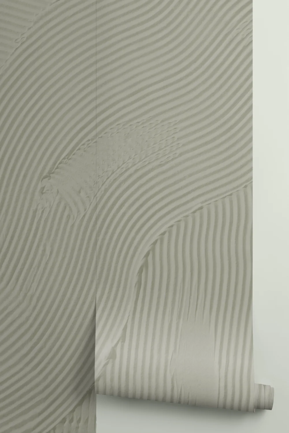 Murale cu linii suprapuse abstracte sculptate în verde