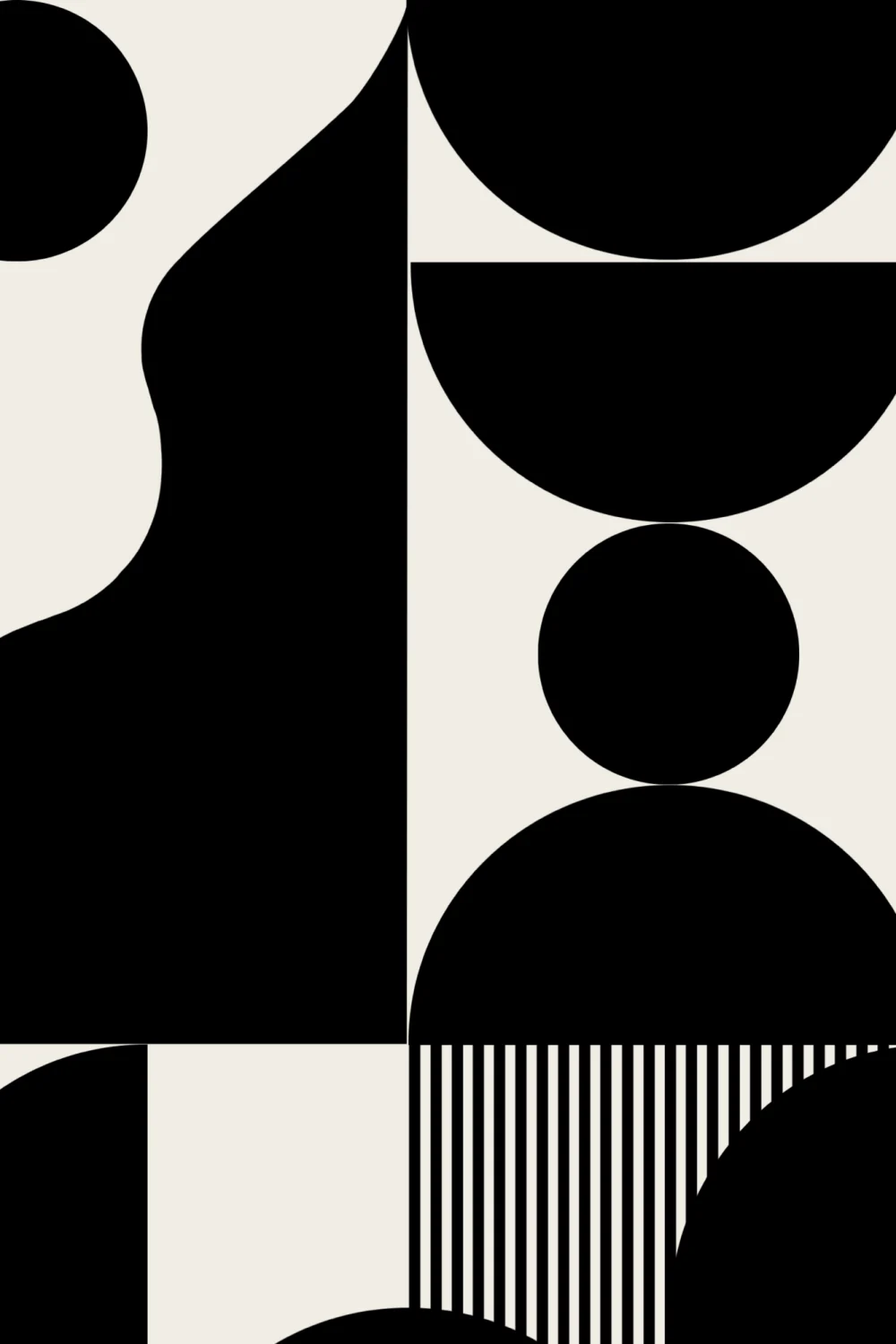 Czarna tapeta w nowoczesne geometryczne kształty