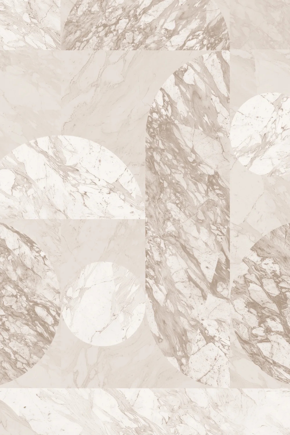 Neutral Modern Geometric Marble Shapes Wallpaper