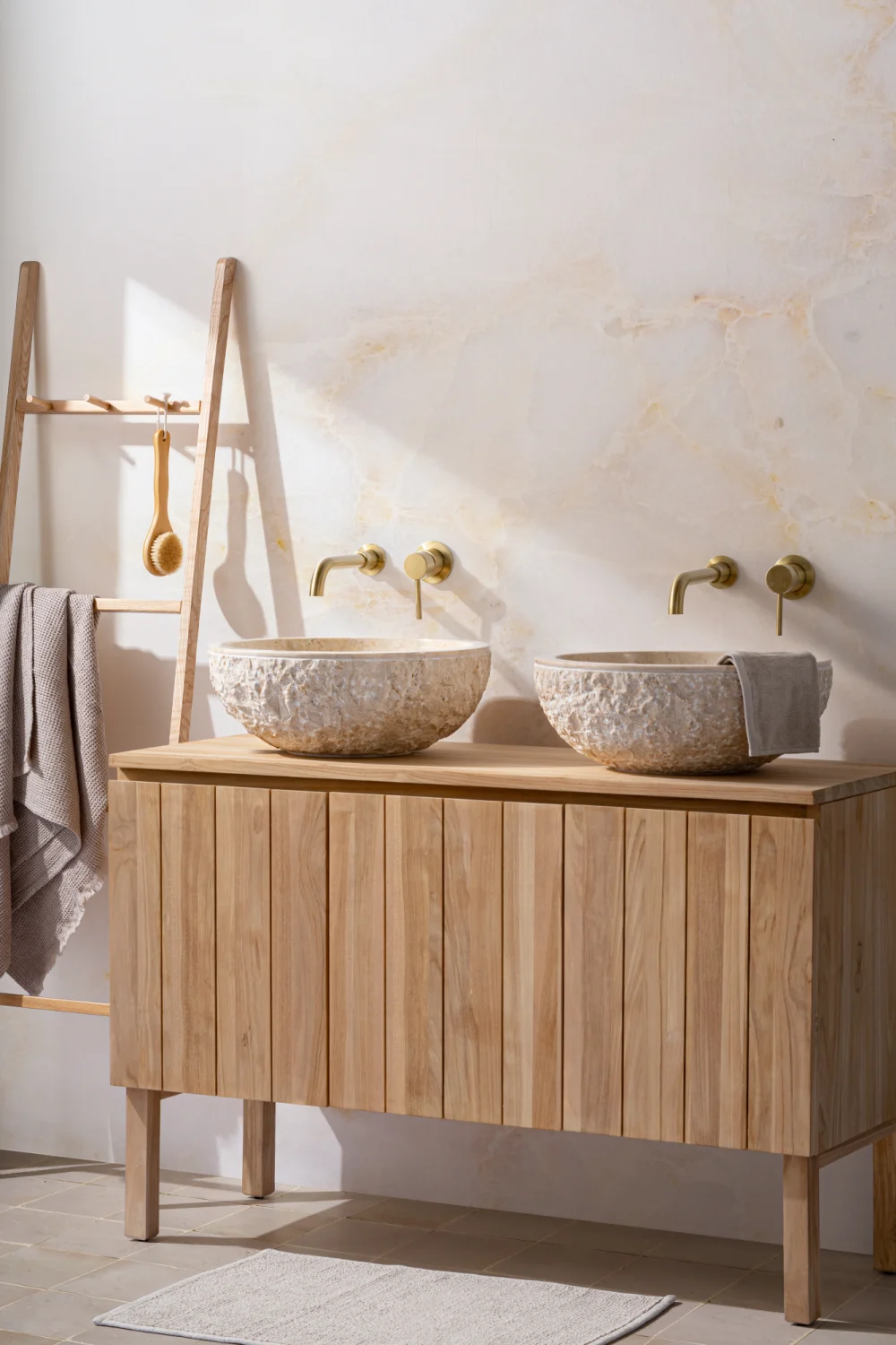 Wit & Goud Marmer Muurschildering