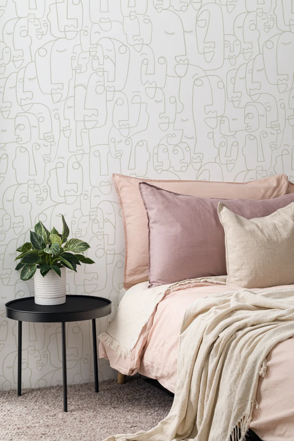 Sage Line Drawing Face Wallpaper Mural