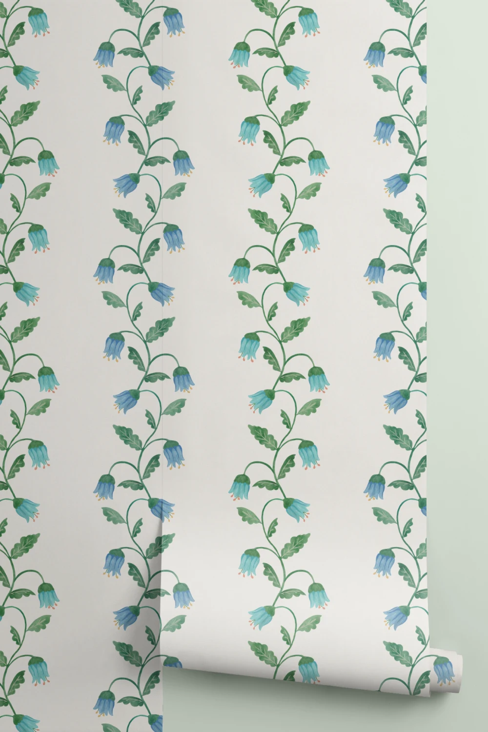 Papier peint jacinthe ondulé à rayures blanches