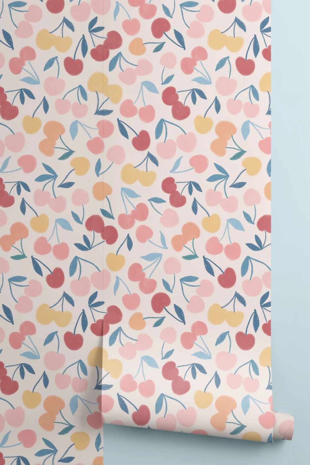 Cute Pastel Cherries Wallpaper