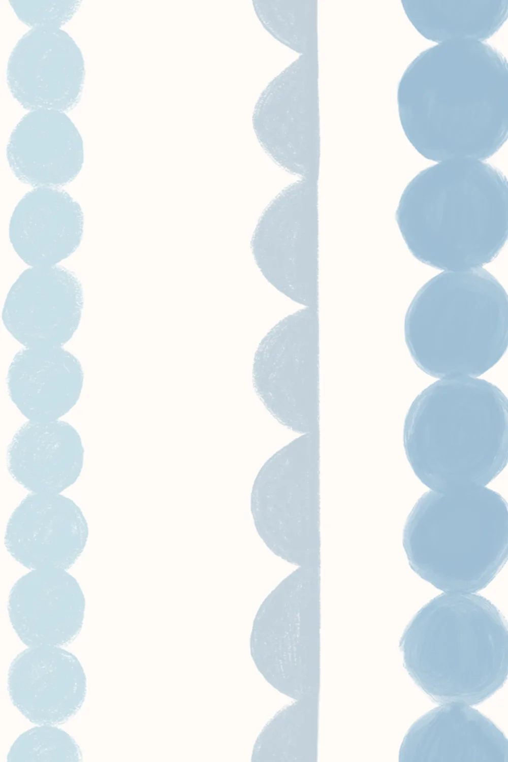 Blue Scallop Vertical Stripes Mural