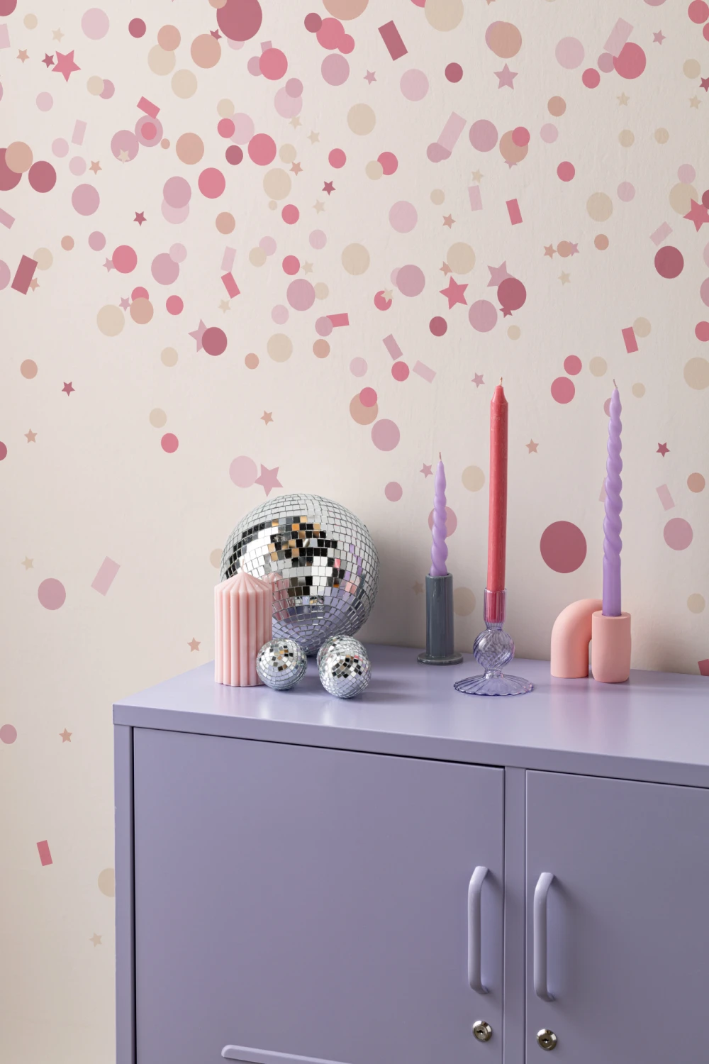 Pink Confetti Sprinkles Wallpaper Mural