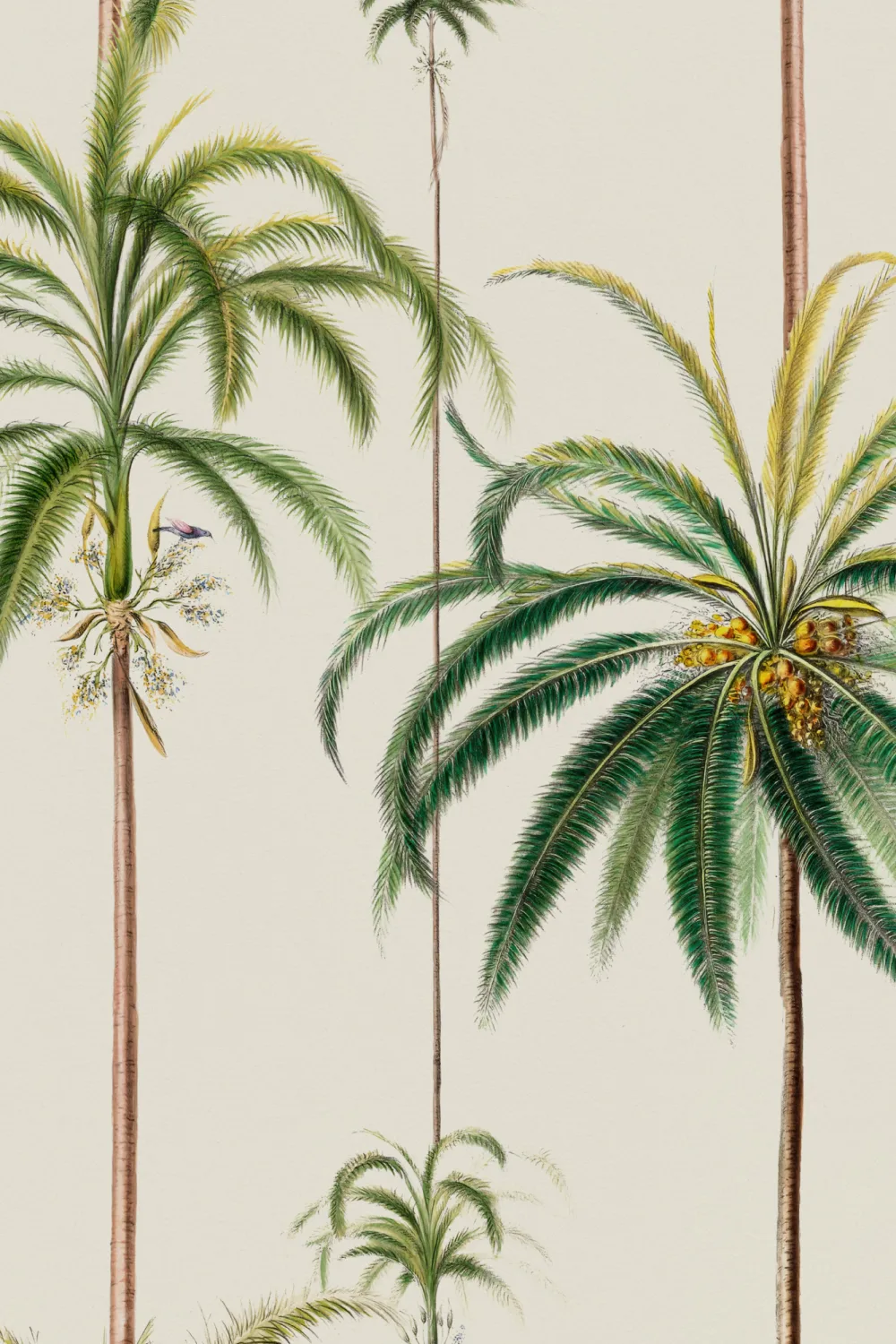 Classic Striped Tropical Palms Wallpaper