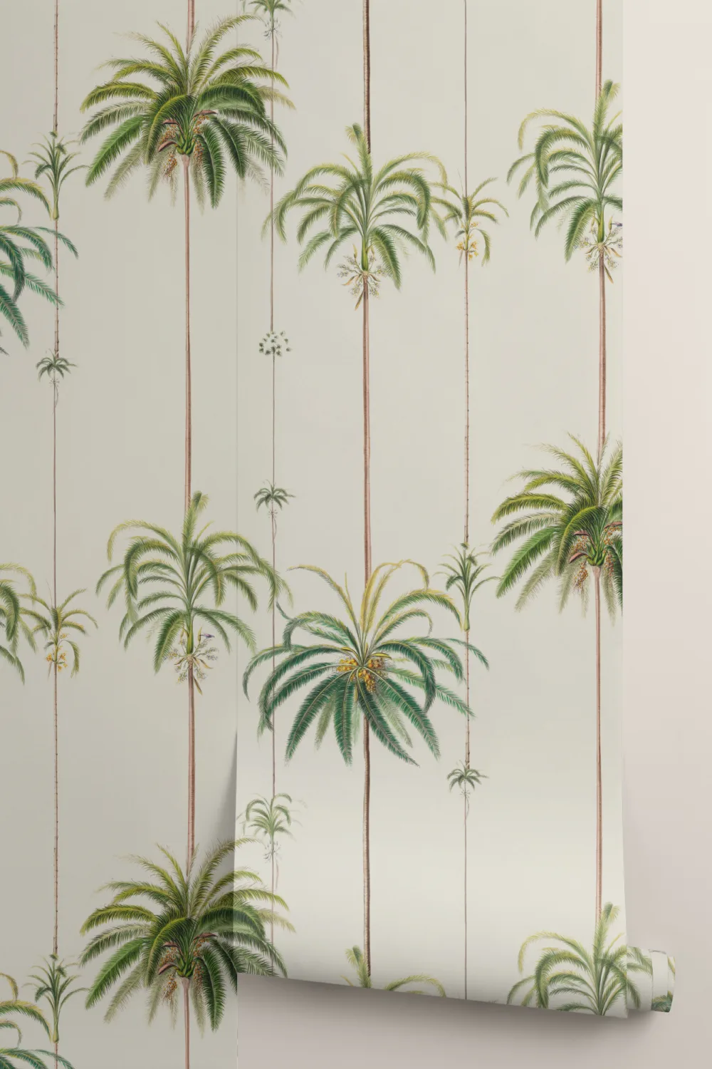 Classic Striped Tropical Palms Wallpaper
