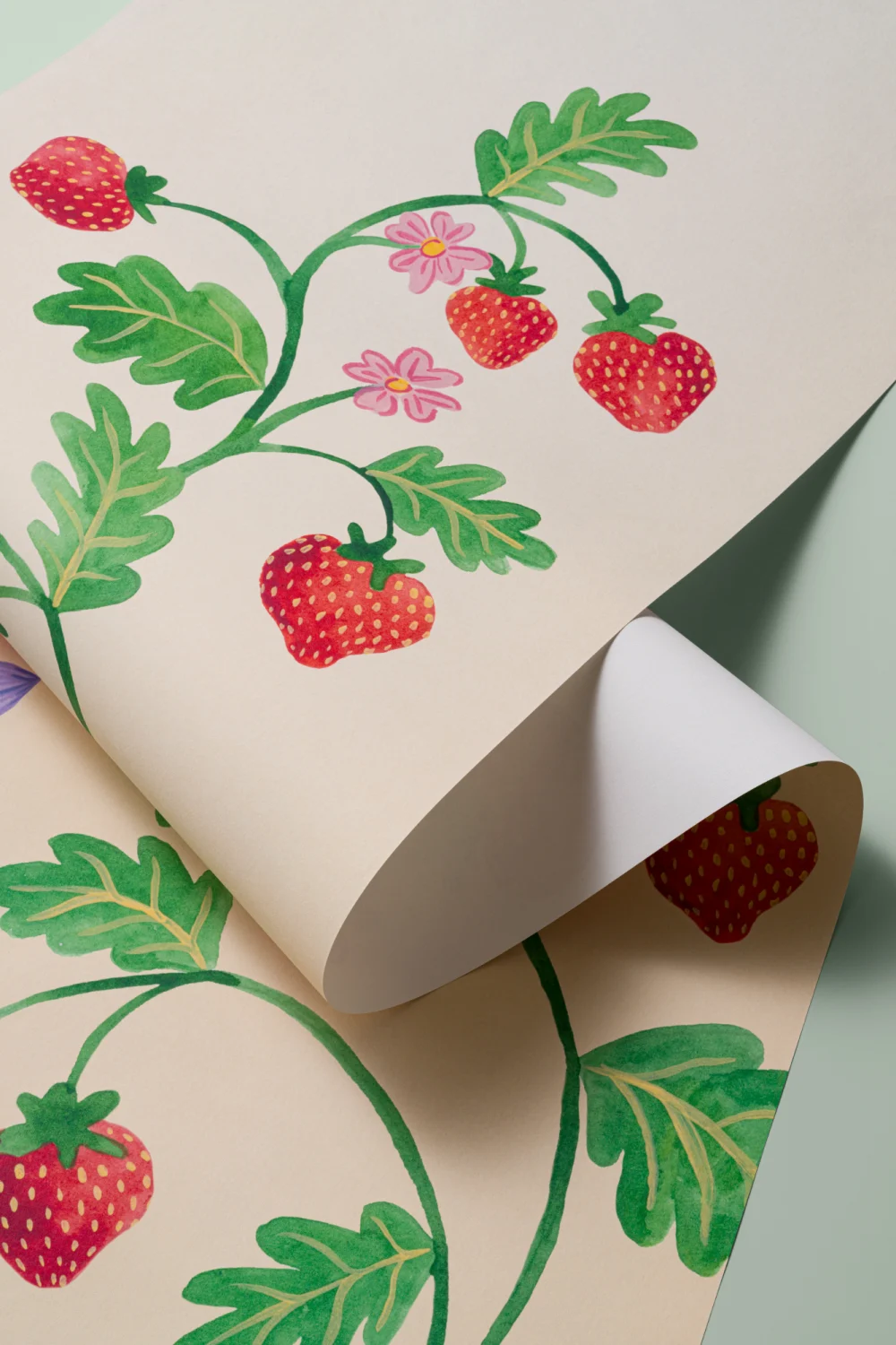 Yellow Whimsical Climbing Botanicals Mural