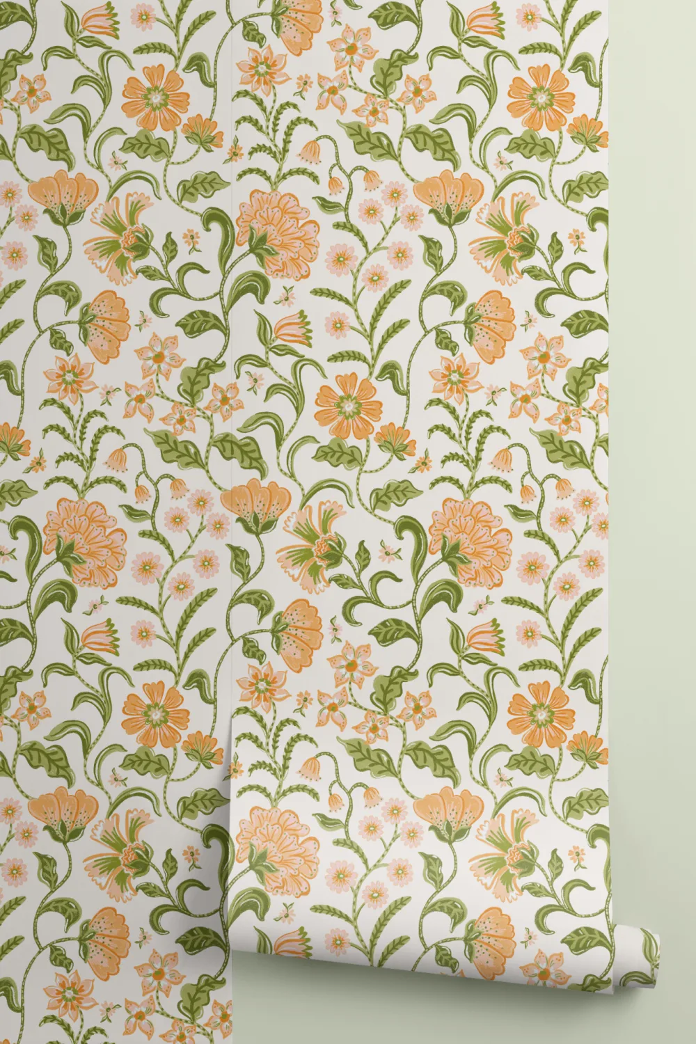 Blomstertapet i multiindisk stil
