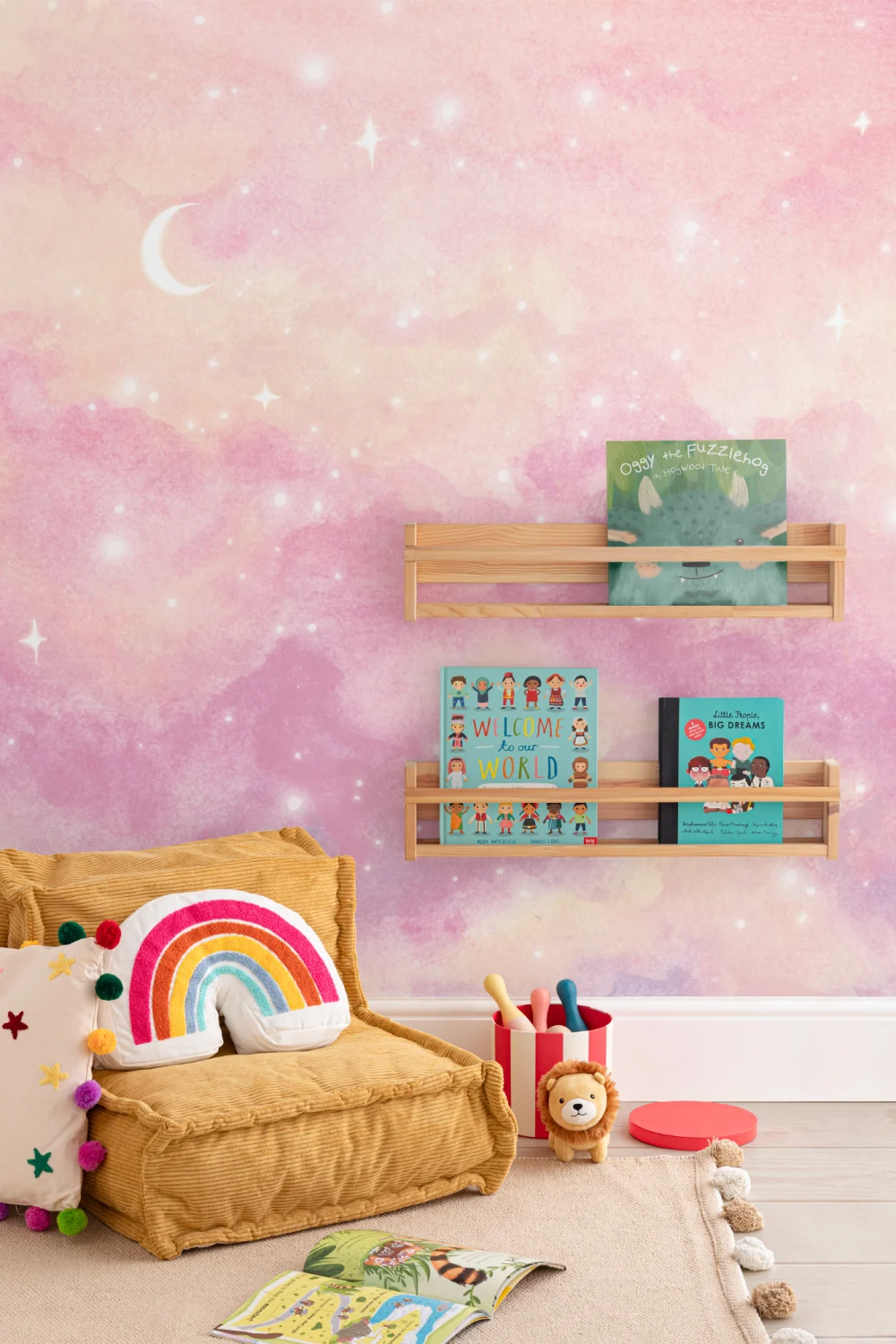 Pink Sunset Starry Sky Wallpaper Mural