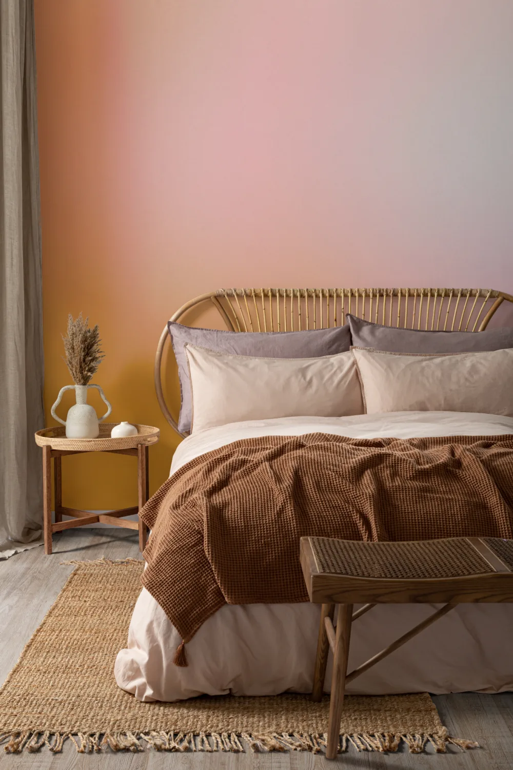 Orange and Pink Ombre Wallpaper Mural