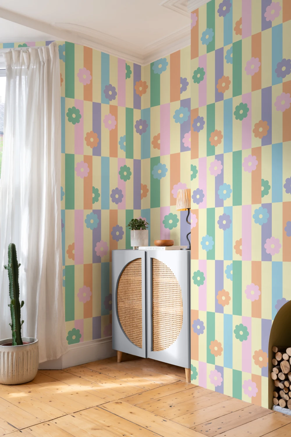 Elizabeth Olwen Flower Shift Pastel Mural