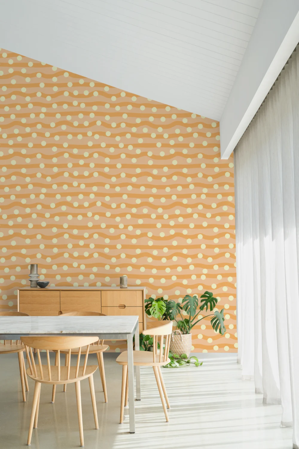 Elizabeth Olwen Polka Pop Orange Mural