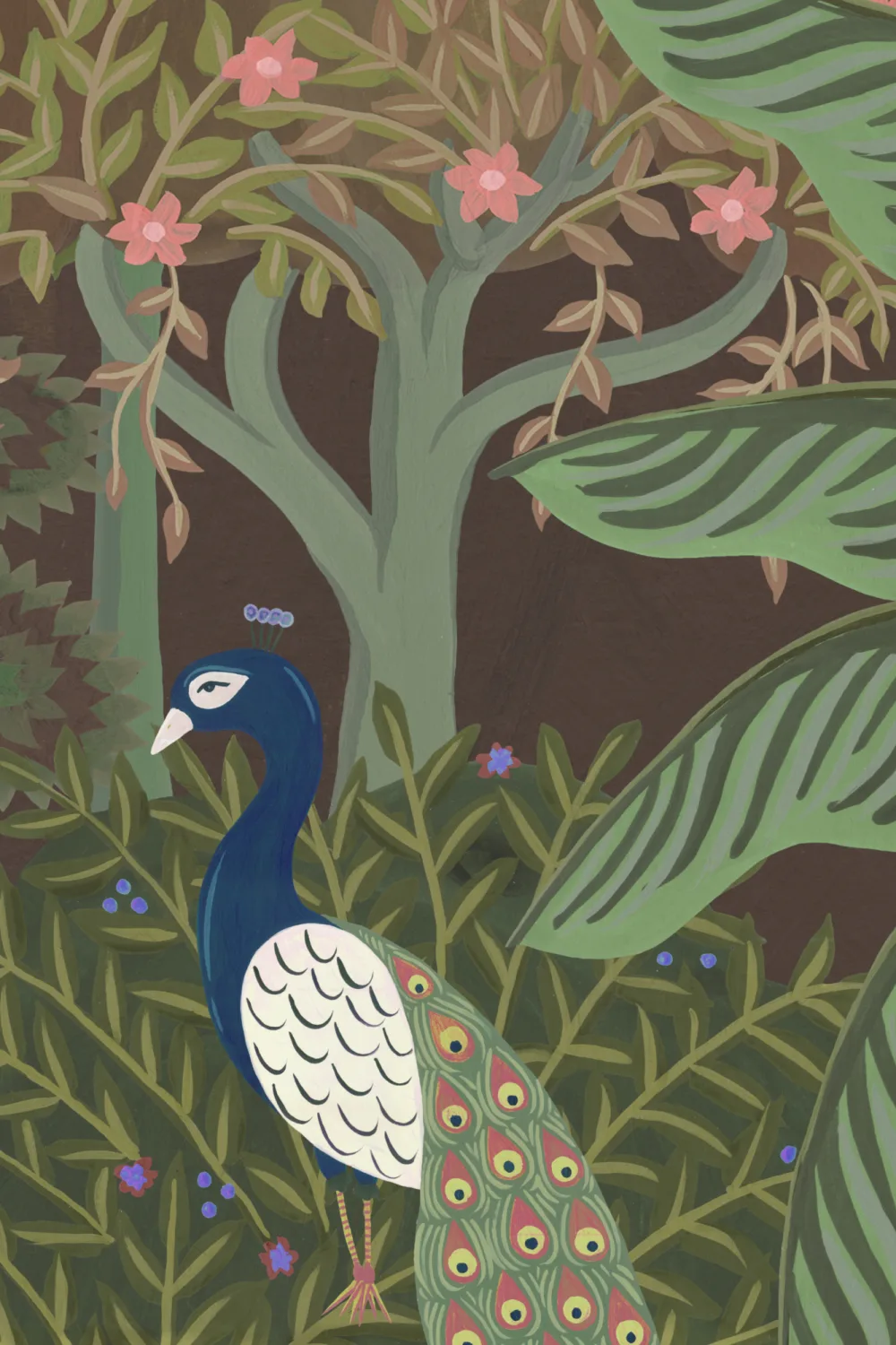 Multicolor Diurnal Jungle Animal Mural